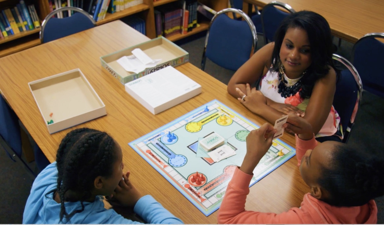 Children playing a game at school